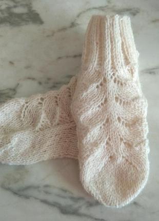Шкарпетки дитячі білі м'які шерсть 100%1 фото