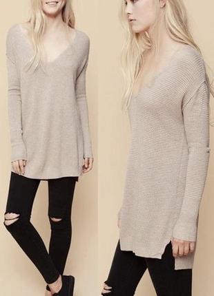 Серый свитер с вырезом pull&bear 2