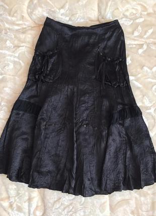 Красивая женская черная юбка батального размера1 фото