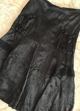 Красивая женская черная юбка батального размера2 фото