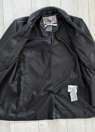 Куртка женская пиджак под кожу черный трендовый fb sister6 фото