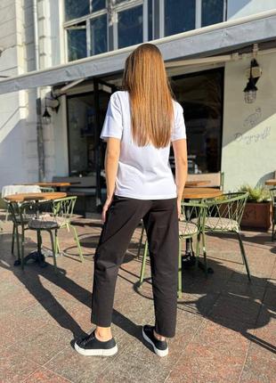 Чорні жіночі повсякденні прогулянкові брюки штани чіноси базові універсальні прямі брюки10 фото