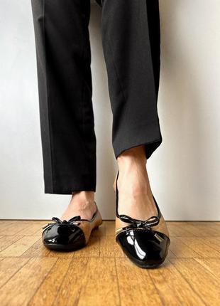 Нові бежеві чорні моко бюджетні балетки туфлі2 фото