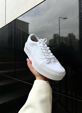 Женские кроссовки vans old school white White3 фото