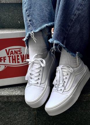 Жіночі кросівки vans old school white platform