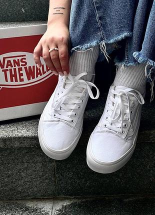 Женские кроссовки vans old school white White4 фото