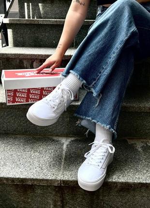 Женские кроссовки vans old school white White5 фото