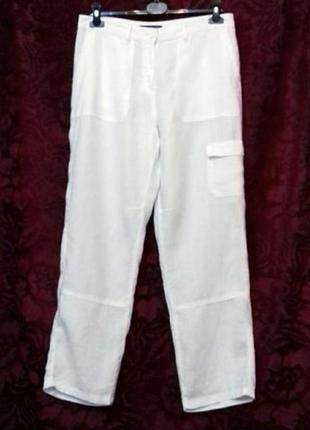 M&s/ 100% льон вільні літні штани з кишенями / легкі брюки