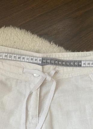 Белые льняные брюки прямого кроя от next5 фото