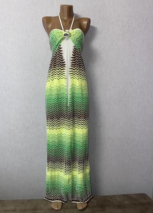 Многоцветное трикотажное платье с шевронным узором m missoni