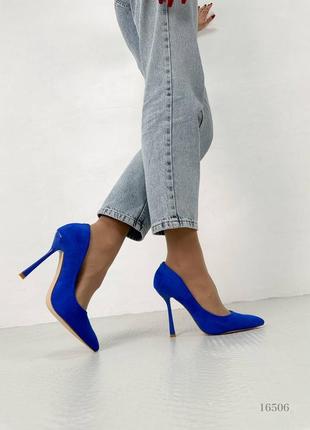 Женские туфли синие1 фото