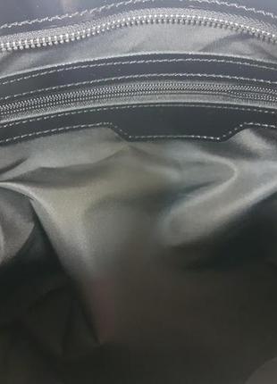 Сумка женская "бона" натуральная кожа, черная глянцевая карман под рептилию6 фото