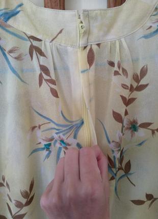 Блуза блузка свободный крой принт цветы винтаж ретро5 фото