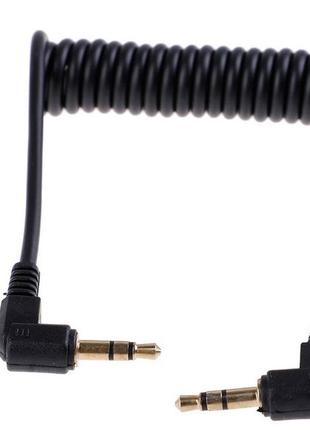 Спіральний кутовий аудіокабель-перехідник aux jack 3.5 мм на 3.5 мм для автомобіля навушників