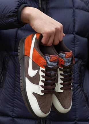 Кроссовки nike sb dunk velvet brown and rugged orange8 фото