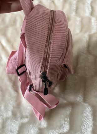 +🎁 маленький рюкзак розовый / милый рюкзак/ детский рюкзак розовый / женский рюкзак розовый / вельветовые рюкзак розовый / розовый рюкзак вельвет4 фото