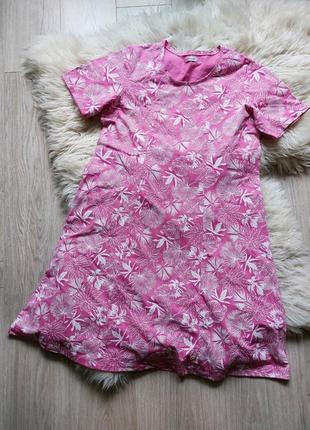 🩷💛💖 комфортное розовое платье белые цветы1 фото