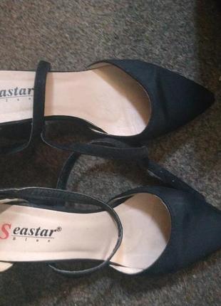 Женские туфли на толстом каблуке seastar черные 36 размер ( 23.5 см)4 фото