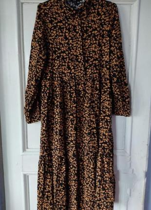 Класне стильне леопардове плаття довге c&a віскоза2 фото