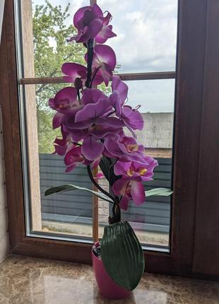 Штучний вазонок орхідея.7 фото