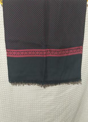Х1. шовковий графітний чорний чоловічий широкий шарф в горошок шовк2 фото