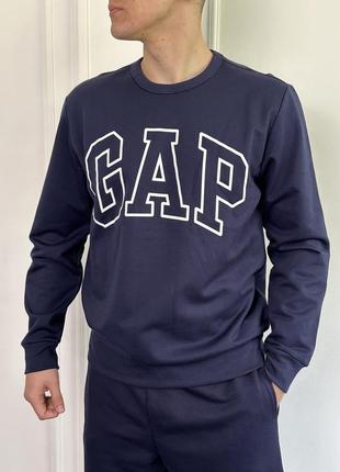 Мужское свитшот &lt;unk&gt; кофта gap tapestry navy (с флисом)1 фото