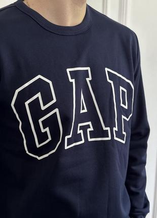 Мужское свитшот &lt;unk&gt; кофта gap tapestry navy (с флисом)5 фото