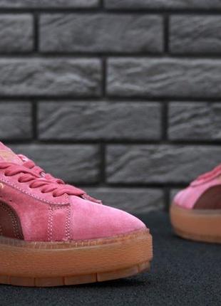 Кросівки жіночі puma suede rihanna. pink розпродаж. кеди на платформі2 фото