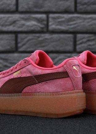 Кросівки жіночі puma suede rihanna. pink розпродаж. кеди на платформі7 фото