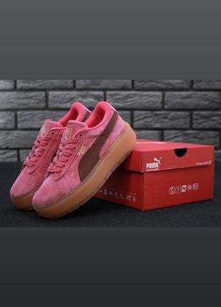 Кросівки жіночі puma suede rihanna. pink розпродаж. кеди на платформі