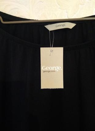 Базовая блуза блузка футболка с кружевом кружево, george летняя вискоза, размер 123 фото