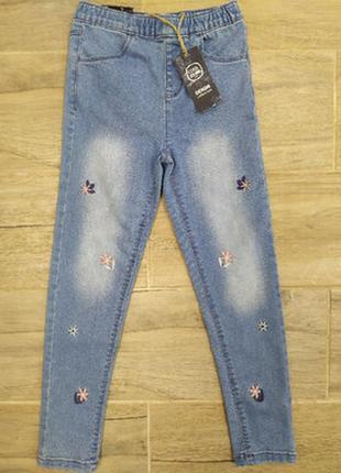 Стрейчевые джинсы для девочки 134р.