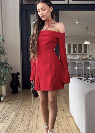 Стильна червона сукня4 фото