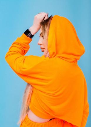 Худі+топ жіночий помаранчевий 'loop'3 фото