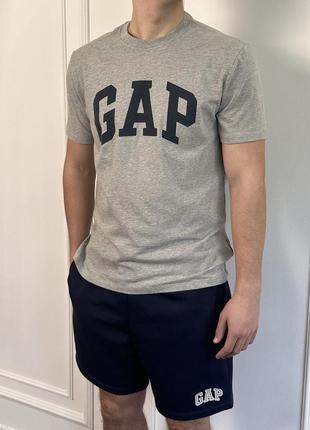 Мужская футболка &lt;unk&gt; майка gap heather grey (тонкая)4 фото