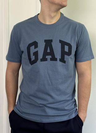 Мужская футболка &lt;unk&gt; майка gap bainbridge blue (тонкая)2 фото