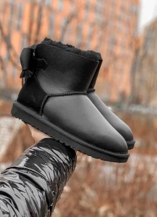 Зимние женские угги на меху ugg черные (уггі)