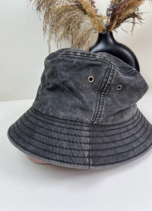Котонова темно сіра панама капелюх унісекс1 фото