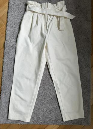 Белые брюки брючины zara2 фото
