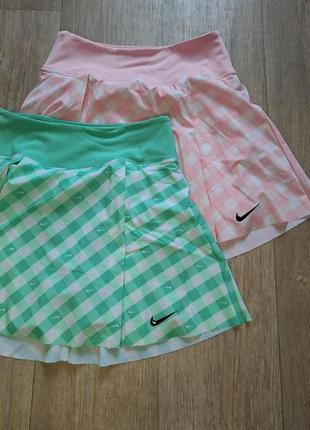 Nike court dri fit printed club skirt  юбка шорты теннисная новая оригинал5 фото