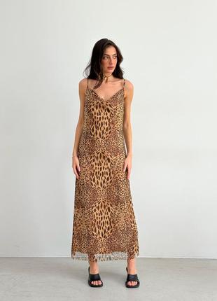 Леопардовое платье комбинация2 фото