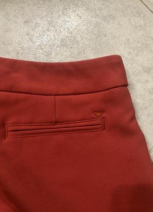 Кораллово-красные классические брюки armani jeans4 фото