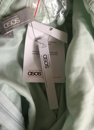 Платье миди для выпускного из кружевного тюля asos tall, фатин, мятный цвет6 фото