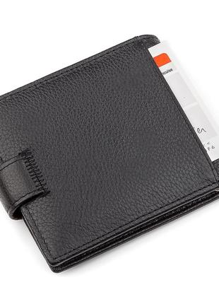Мужской кошелек st leather 18309 (st113-1) с зажимом для денег черный6 фото