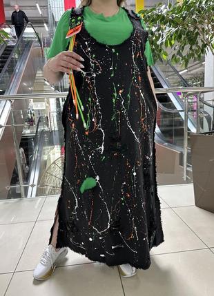 Жіноча сукня сарафан максі в пол турція люкс якість двойка1 фото