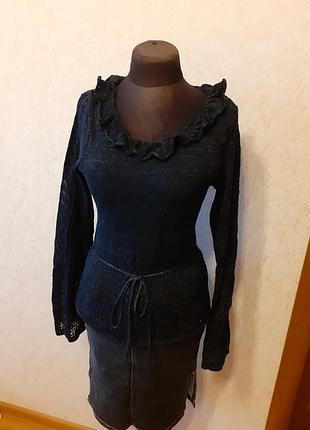 Чорна Кофточка ошатна з люрексом, розмір l-m