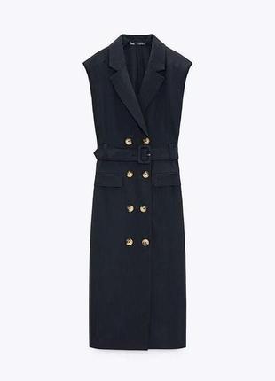 Платье-тренч zara в тонную полоску, размер xl