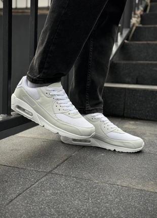 Класичні air max 90 із сіточкою в білому кольорі🤍7 фото