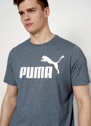 Футболка мужская puma ess heather tee серого цвета3 фото