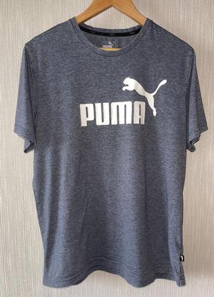 Футболка мужская puma ess heather tee серого цвета4 фото